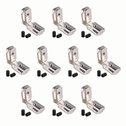 10Pcs Interior Joint Brackets, 90 Degree L-Shape, 3030 Series
