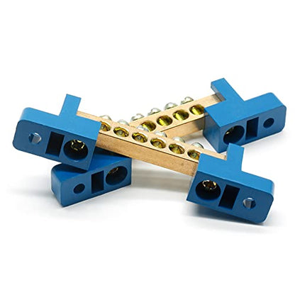 Bonsicoky Ground Bus Bar Terminal Block, 2Pcs