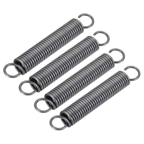 uxcell Extension Spring - 2.5mm Wire Dia, 18mm OD, 120mm Free Length, Silver, Oil Rubbed, Stainless Steel, 4Pcs - size: 120mm