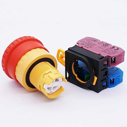 TWTADE/Red Mushroom Cap 1NO 1NC DPST Emergency Stop Push Button Switch AC 660V 10A YW1B-V4E11R - color: Red/YW1B-V4E11R, size: 1NO 1NC