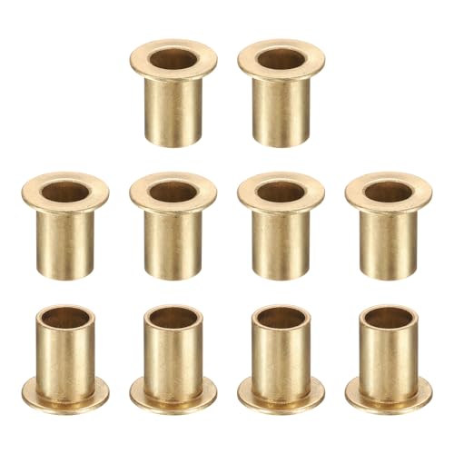 uxcell 10Pcs Flange Sleeve Bearings, 8mm Bore x 10mm OD x 15mm Length, Self-Lubricating Sintered Bronze Bushings - size: 8mm Bore x 10mm OD x 15mm Length