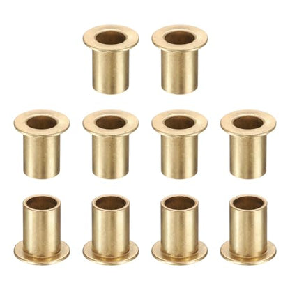 uxcell 10Pcs Flange Sleeve Bearings, 8mm Bore x 10mm OD x 15mm Length, Self-Lubricating Sintered Bronze Bushings - size: 8mm Bore x 10mm OD x 15mm Length