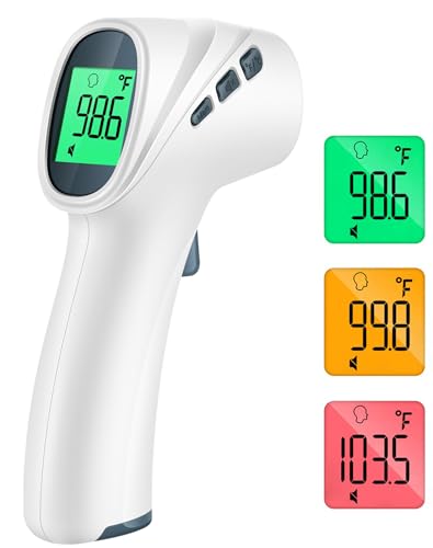 Forehead Thermometer for Adults and Kids, Non Contact, 1s Result (Gray) - color: Grey