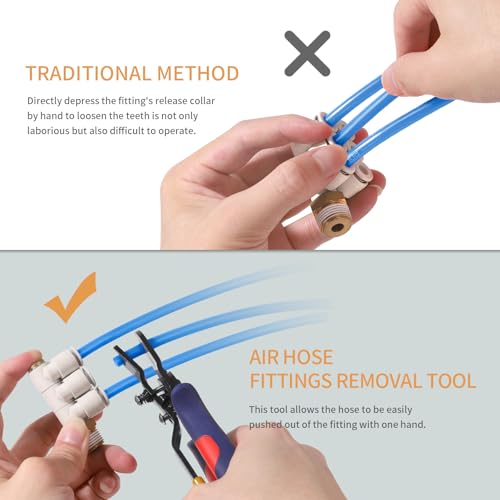 PLANEKO Air Line Removal Tool for 1/4" 5/16" Pneumatic Hose Removing - size: 1/4", 5/16"