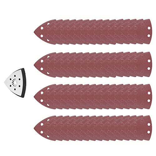 Sanding Paper, 61Pcs 90mm Multi Function Sanding Pad Triangular Sandpaper Quick Release Blade Replacement, Case, Scraper Detail Sander Paper