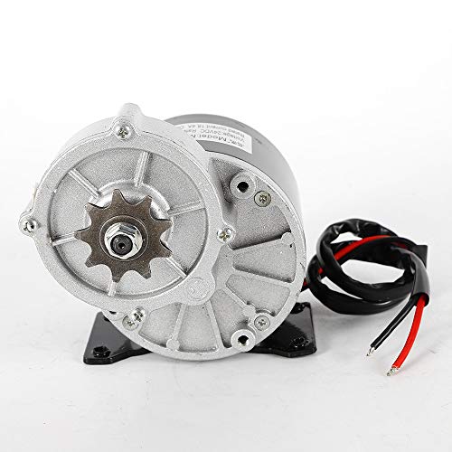 Electric Vehicle Geared Motor, 24V 350W Gear Face Mount 9 Teeth Sprocket Electric Brush Motor for Scooter Bike Go-Kart Minibike MY1016Z