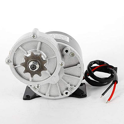 Electric Vehicle Geared Motor, 24V 350W Gear Face Mount 9 Teeth Sprocket Electric Brush Motor for Scooter Bike Go-Kart Minibike MY1016Z