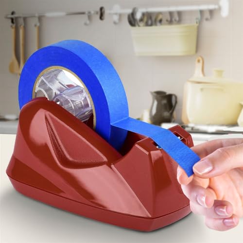 Acrimet Desktop Tape Dispenser Jumbo Size, Non-Skid Base, Plastic, Red