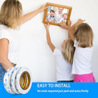 Double Sided Tape Heavy Duty,1in x 16.5Ft Wall Picture Hanging Tape - size: 0.98 in x 16.5 ft