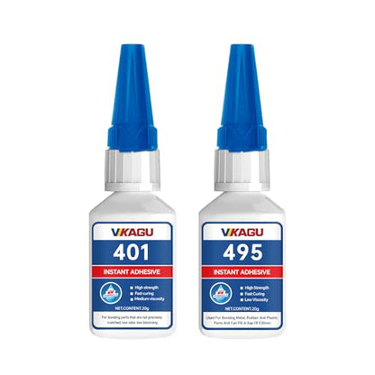 401 & 495 Super Bonder Instant Adhesive 20g Suitable for Plastic Wood Metal Rubber 2 Pack - size: 401 & 495, style: 2 Pack