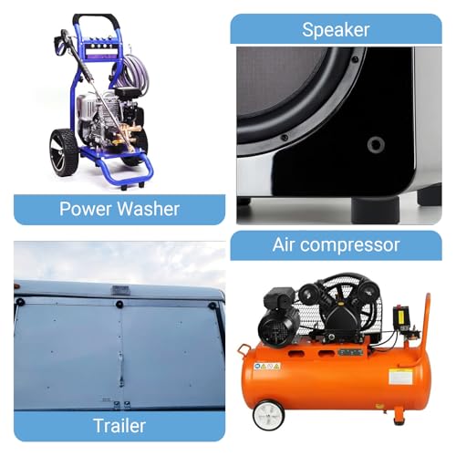 8 Pack 192310GS Anti Vibration Rubber Feet with Stainless Steel Nuts & Washers – Universal Air Compressor Isolation Pads for Generators, Pressure Washers, Speaker Cabinets, Washing Machine, Furniture