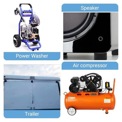 8 Pack 192310GS Anti Vibration Rubber Feet with Stainless Steel Nuts & Washers – Universal Air Compressor Isolation Pads for Generators, Pressure Washers, Speaker Cabinets, Washing Machine, Furniture