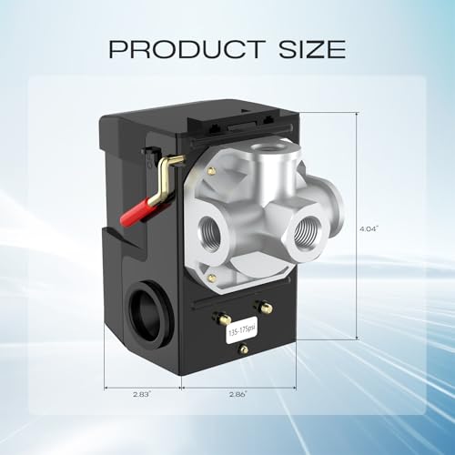 Air Compressor Pressure Switch, cnaodun 135-175 PSI 26A 1/4 NPT Thread Four-Port Pressure Switch for Air Compressor Pressure Regulator Switch - style: 4-port 26A135-175 PSI
