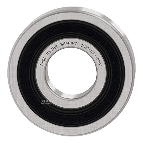 XIKE R3-2RS Sealed Deep Groove Ball Bearings, 4.763x12.7x4.978 mm, 10-Pack - size: R3-2RS - 4.763x12.7x4.978 mm