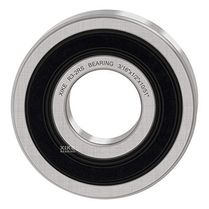 XIKE R3-2RS Sealed Deep Groove Ball Bearings, 4.763x12.7x4.978 mm, 10-Pack - size: R3-2RS - 4.763x12.7x4.978 mm