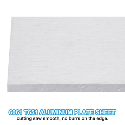 PATIKIL 6061 T651 Aluminum Sheet Metal 4 x 6 x 1/4(0.236") Inch 3Pcs Flat Plain Aluminum Plate Covered Stock with Protective Film, Heat Rectangle 6MM for Lndustry Crafting - size: 4" x 6" x 1/4"