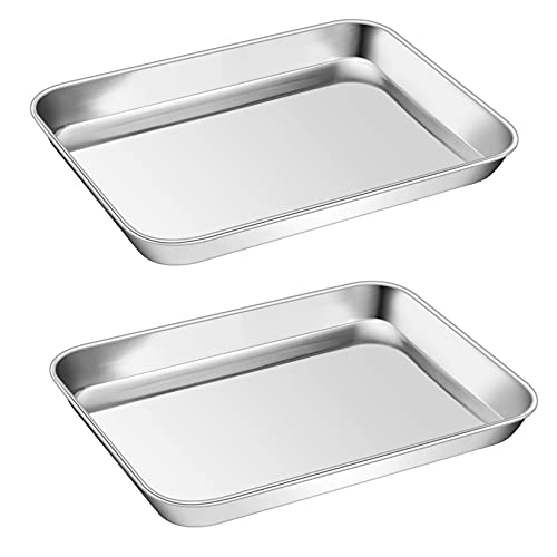 P&P CHEF Baking Sheet Pan, Stainless Steel Cookie Sheet, 9 Inch & 2 Pcs - size: 9 Inch