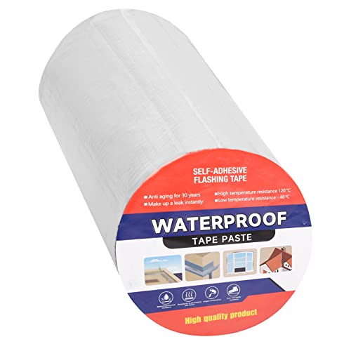 Butyl Waterproof Aluminum Foil Tape, 11.8" W x 16.4' L, Butyl Rubber Adhesive, Silver, for Window Caulking, Boat Sealing, Roof Patching - size: 11.8" W X 16.4' L