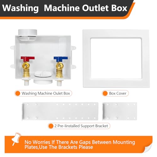 HeSun Washing Machine Outlet Box, 1/2" CPVC x 3/4" MHT Outlet(WM004-1) - size: Washing Machine Box W/ Regular, style: CPVC