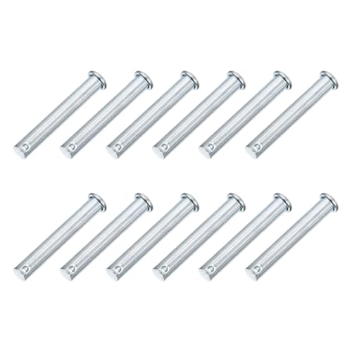 uxcell 12Pcs M10 x 65mm Single Hole Clevis Pins, Zinc-Plated Carbon Steel Flat Head Hitch Pins for Trailer Latch, Mechanics Repair, Furniture Installation, Industrial Equipment - size: M10 x 65mm