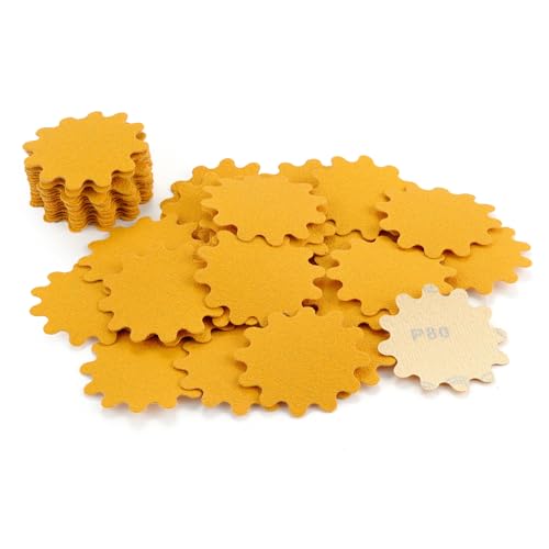 MAXMAN 2" Sanding Discs,80 Grit Alumina Orbital Sandpaper, Hook &Loop Pads - style: 80 Grit