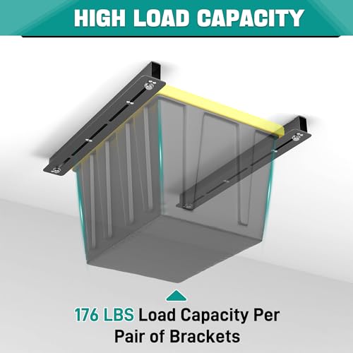 EVERHANGER Ceiling Storage Rack, Heavy Duty Overhead Garage Storage Rack - style: For 4 Bins