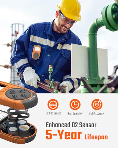 TopTes Guard-863Pro 4 Gas Monitor Multi Gas Detector for H₂S, CO, LEL, and O₂, with TFT Color Screen, Upgraded O₂ Sensor (5-Year Lifespan), USB Data Export, 18h Battery Life, Reliable for Work & Home