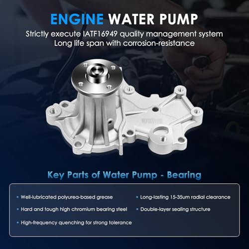 ECCPP Engine Timing Belt Kit with Water Pump Compatible for Chevrolet