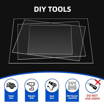 (10 Pack) 11" x 14" Clear Plexiglass Sheets 1mm Thick - size: 11" x 14" (10 pack), style: 1mm Thick (0.04")