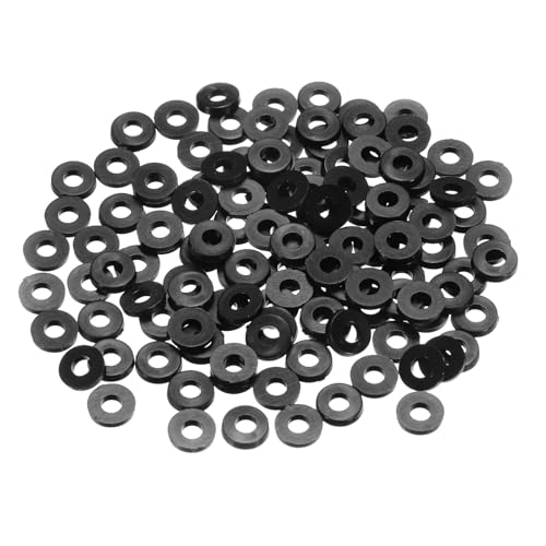 PATIKIL 125 Pcs Nylon Flat Washer M2 2mm ID 5mm OD 1mm THK Black - color: Black, size: 2mm x 5mm x 1mm