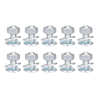 uxcell 1/4-20 x 5/8" Square Neck Carriage Bolts with Nuts & Washers, Carbon Steel Coach Bolt Screws 10 Set - size: 1/4-20 x 5/8"