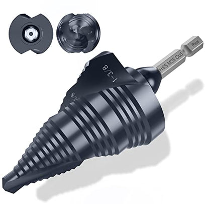 1/4"-1-3/8" Double Sprial Flute M35 Cobalt Step Drill Bit - size: 1/4"-1-3/8"(2 Flute)