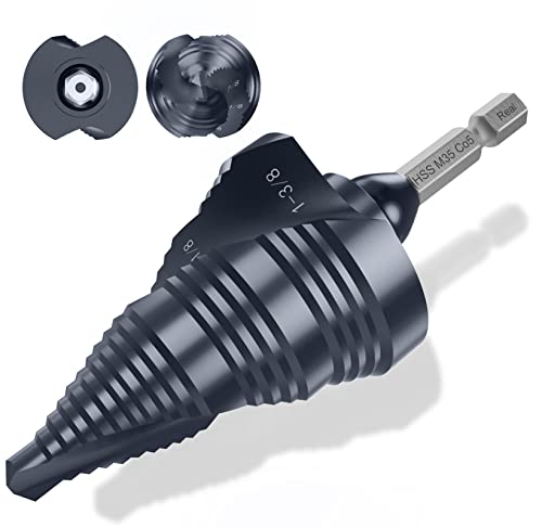 1/4"-1-3/8" Double Sprial Flute M35 Cobalt Step Drill Bit - size: 1/4"-1-3/8"(2 Flute)
