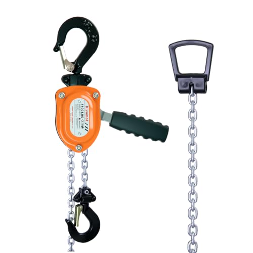Lever Chain Hoist, G80 Load Chain, 10 ft Lift, 1100 lb (1/2 Ton) - size: 1,100 lb (0.5 MT)