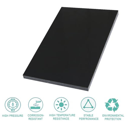 High-Density Polyethylene (HDPE) Plastic Sheet (1, Black, 6" X 12"X 1/2") - color: Black, size: 6" X 12"X 1/2"