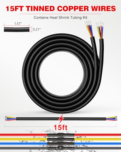 NAOEVO 18 Gauge Wire 4 Conductor, 18 Gauge Automotive Wire 12V Cable, 15FT - size: 15ft, style: 4C-18AWG