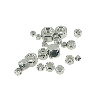 #4-40 to 3/8"-16 304 Stainless Steel Nylon-Insert Hex Lock Nuts Kit