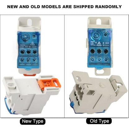 UKK160 DIN Rail Terminal Block Box 160A 690V - Transparent Cover Distribution Box for Power Cabinets, 6 Output Universal Junction