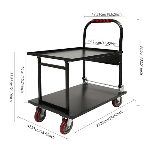 700LBS Heavy Duty Push Cart Dolly Foldable Moving Cart Flatbed Cart