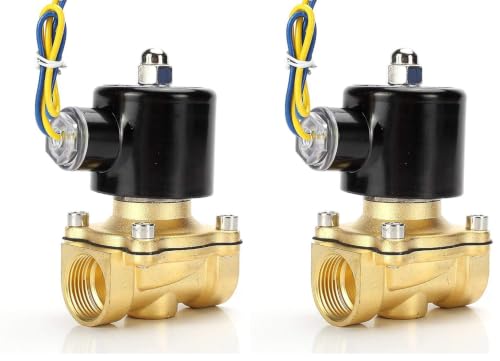 Beduan Brass Electric Solenoid Valve, 1/2" 12V Air Valve Normally Colsed for Water Air Gas Fuel Oil (Pack of 2) - size: DC12V (Pack of 2), style: 1/2"NPT
