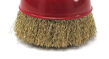 Fine Crimped Wire Cup Wheel Brush, 4x5/8 inch Metal, 1 Piece
