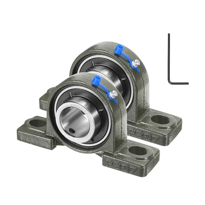 uxcell 2 Pcs UCP207-21 Pillow Block Bearings 1-5/16 inch Bore Self Alignment, Solid Cast Iron Base Mounted Chrome Steel Bearings - size: UCP207-21