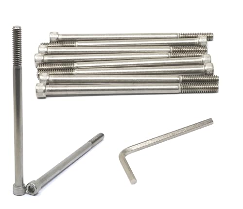 iexcell 10 Pcs 1/4-20 x 4-1/2" Partially Threaded Stainless Steel 304 Hex Socket Head Cap Screws Bolts Kit - size: 1/4-20 x 4-1/2" ( Partially Threaded )