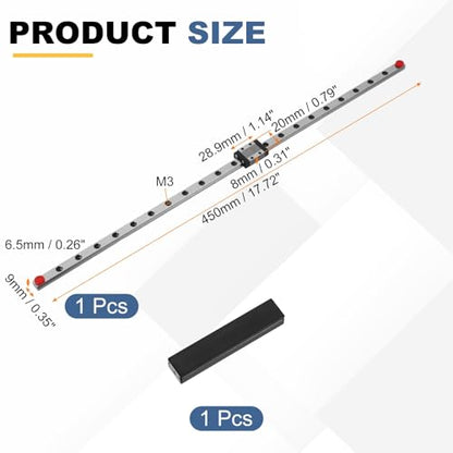 uxcell MGN9 450mm Linear Sliding Rail Guide Linear Motion Guideway - size: 450mm