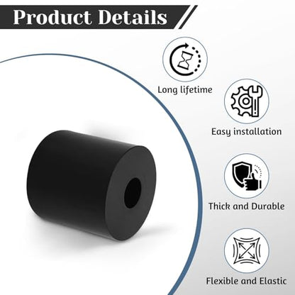 4 PCS Multi Purpose Rubber Spacer, 1-1/5" OD x 3/8" ID x 1-1/5" Thickness - size: 1-1/5" OD x 3/8" ID x 1-1/5" Thickness