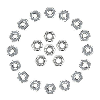 120 Pieces 10#-32 Nylon Insert Hex Lock Nuts, 304 Stainless Steel - size: 10-32 (120 pcs)