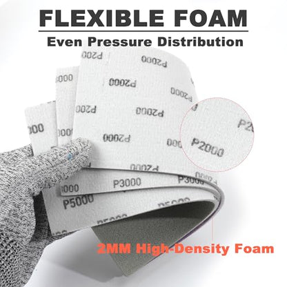Performance Foam Sandpaper Sheets: 3Pcs, 3000 High Grit