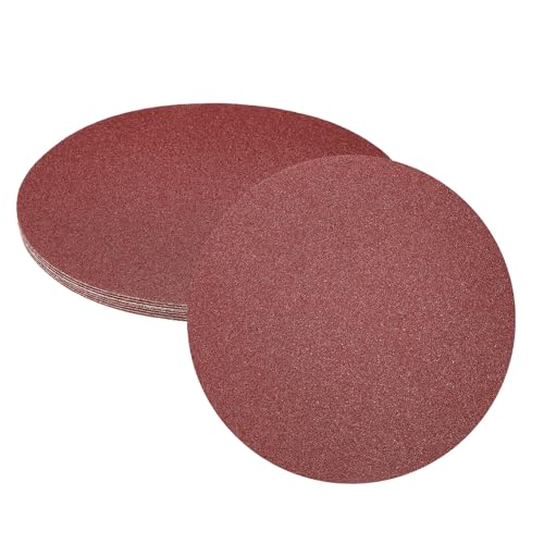 uxcell 8pcs 12-Inch PSA Sanding Discs, 40 Grits Aluminum Oxide Self Adhesive Stick Back Sandpapers, No-Hole Round Wet/Dry Sander Papers, Sand Auto Car Paint, Wood, Metal - size: 40 Grits