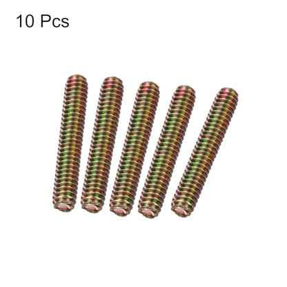 uxcell 10pcs Fully Threaded Rods 1/4x1-1/2 All Thread Studs Long Threaded Screw Carbon Steel for Furniture Garden Railing Mounting Assembly Fastening Frame Connection Colorful Zinc - size: 1/4x1-1/2"
