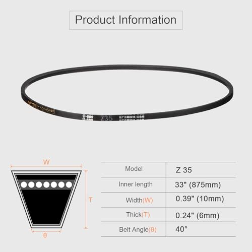 HARFINGTON Z-35 Z Type V-Belt 875mm/35 Inner Lgx0.39 Wx0.24 H - size: Z-35